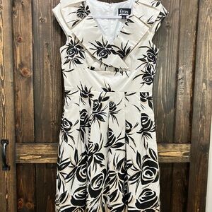 Black and White Asymmetrical Sheath Dress for Wedding Guest